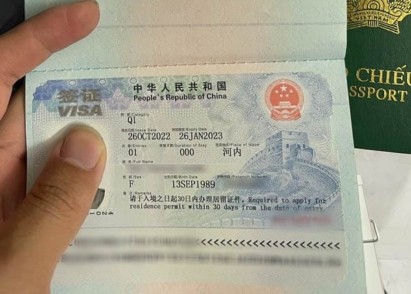 Các loại Visa Trung Quốc