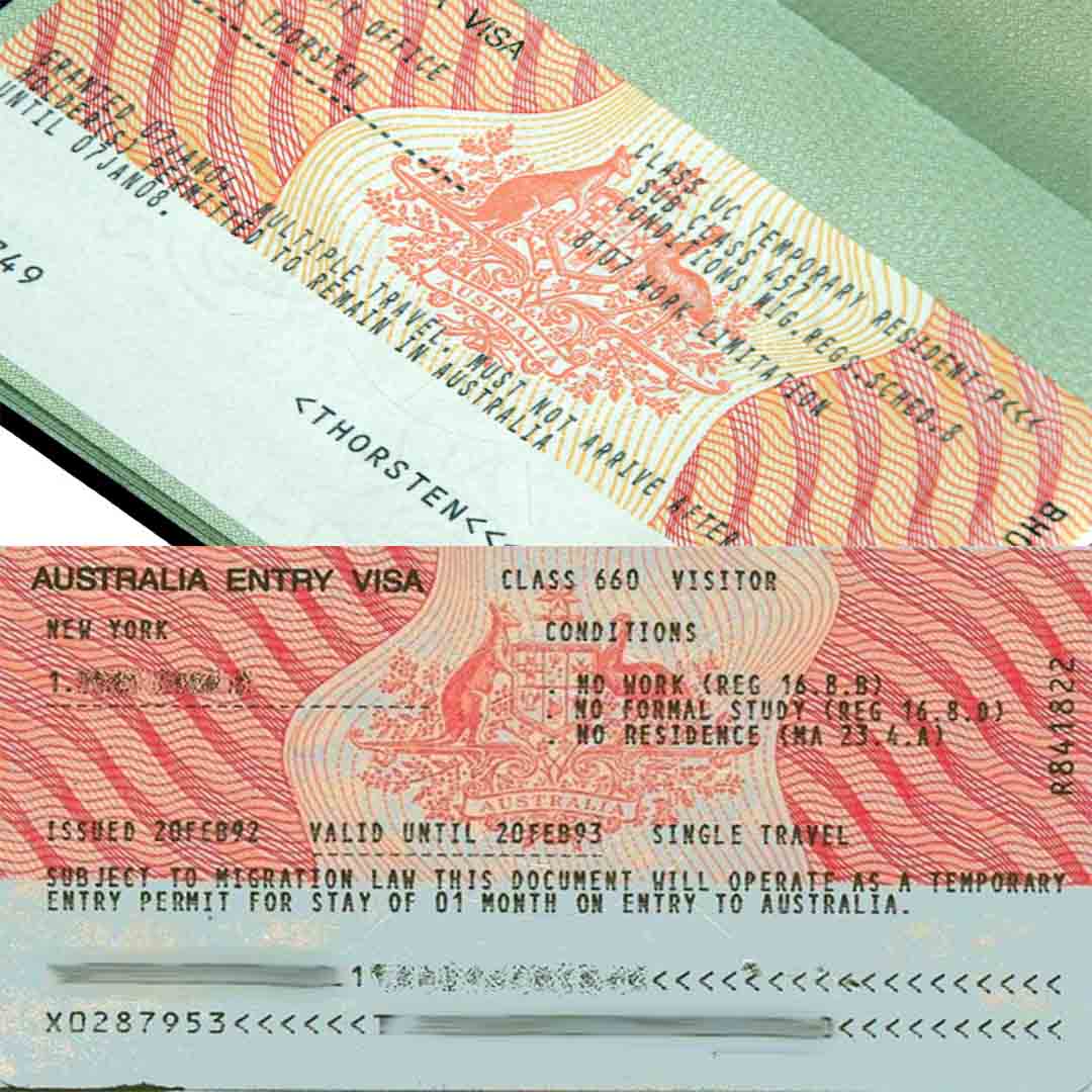 Hình ảnh thẻ visa Úc