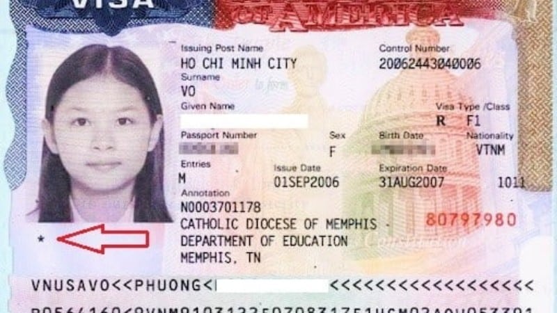 dấu sao trên visa mỹ